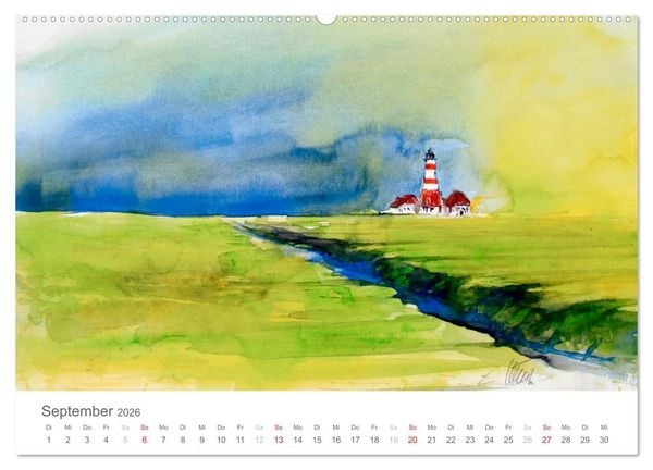 Produktbild: Faszination Aquarell - Eckard Funck (Wandkalender 2026 DIN A2 quer), CALVENDO Monatskalender