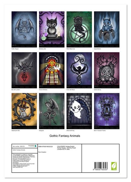 Produktbild: Gothic Fantasy Animals (Wall Calendar 2026 DIN A3 portrait), CALVENDO 12 Month Wall Calendar
