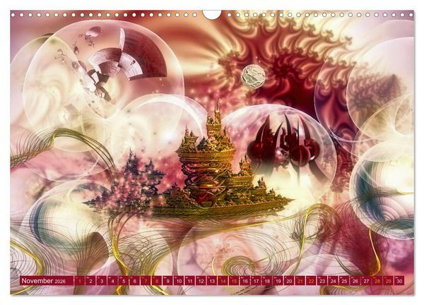 Produktbild: Fraktale Fantasiewelten (Wandkalender 2026 DIN A3 quer), CALVENDO Monatskalender