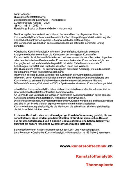 Produktbild: Qualitative Kunststoffanalytik
