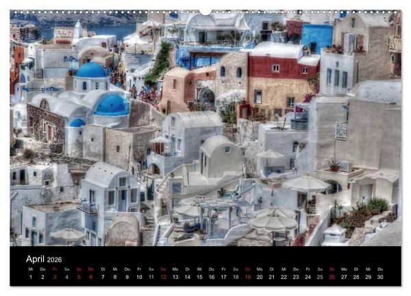 Produktbild: Zauberhaftes Santorin (Wandkalender 2026 DIN A2 quer), CALVENDO Monatskalender