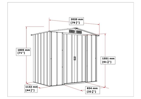 Produktbild: Metall Ger&auml;tehaus 202x113 Gartenhaus Schiebet&uuml;ren