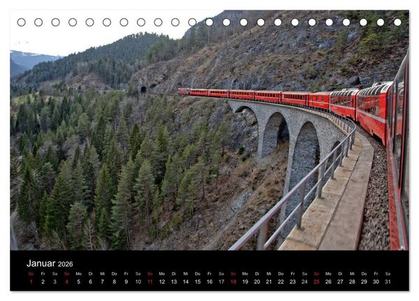 Produktbild: Schweizer Eisenbahn (Tischkalender 2026 DIN A5 quer), CALVENDO Monatskalender