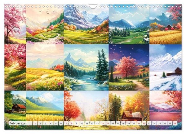 Produktbild: Landschaften in bunten Fragmenten (Wandkalender 2026 DIN A3 quer), CALVENDO Monatskalender