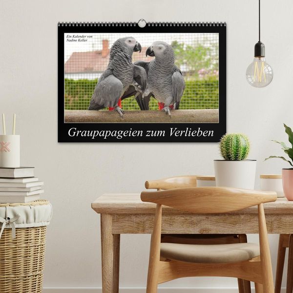 Produktbild: Graupapageien zum Verlieben (Wandkalender 2026 DIN A3 quer), CALVENDO Monatskalender