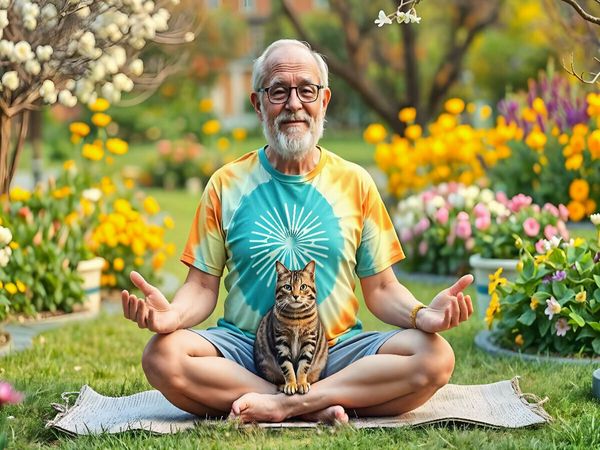 Produktbild: CALVENDO Puzzle Om statt Ojemine - Yoga mit Katze | 1000 Teile Lege-Gr&ouml;&szlig;e 64x48cm Foto-Puzzle f&uuml;r gl&uuml;ckliche Stunden