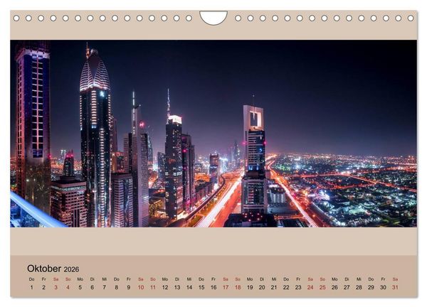 Produktbild: Impressions of Dubai 2026 (Wandkalender 2026 DIN A4 quer), CALVENDO Monatskalender