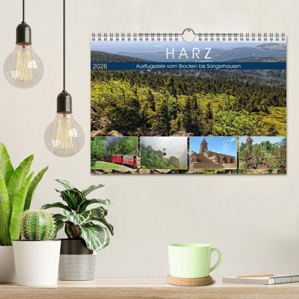 Produktbild: Harz - Ausflugsziele vom Brocken bis Sangerhausen (Wandkalender 2026 DIN A4 quer), CALVENDO Monatskalender