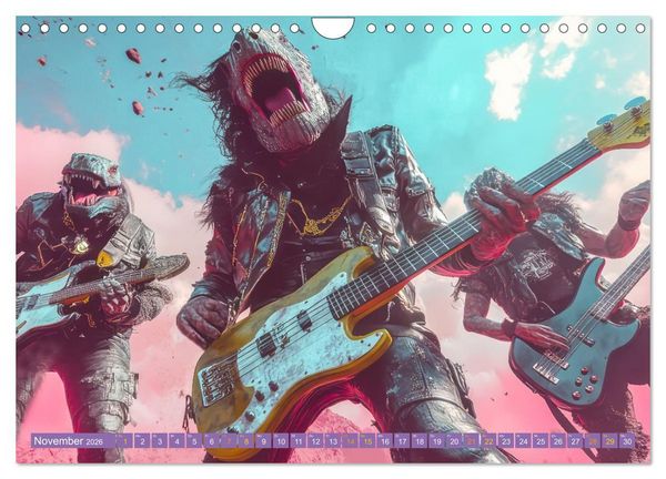 Produktbild: Dinos rocken ab (Wandkalender 2026 DIN A4 quer), CALVENDO Monatskalender