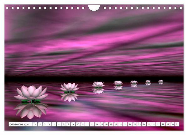 Produktbild: LOTUS M&Eacute;DITATIFS (Calendrier mural 2026 DIN A4 vertical), CALVENDO calendrier mensuel