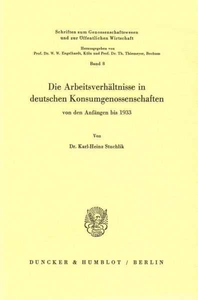 Produktbild: Die Arbeitsverh&auml;ltnisse in deutschen Konsumgenossenschaften