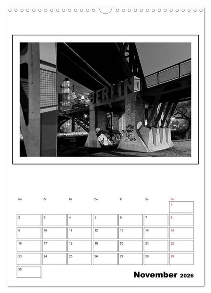 Produktbild: Berlin black & white (Wandkalender 2026 DIN A3 hoch), CALVENDO Monatskalender