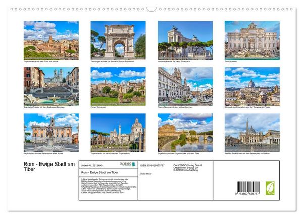 Produktbild: Rom - Ewige Stadt am Tiber (Wandkalender 2027 DIN A2 quer), CALVENDO Monatskalender