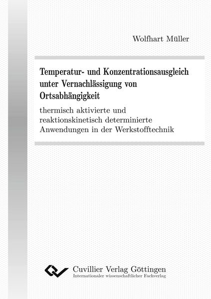 Produktbild: Temperatur- und Konzentrationsausgleich unter Vernachl&auml;ssigung von Ortsabh&auml;ngigkeit