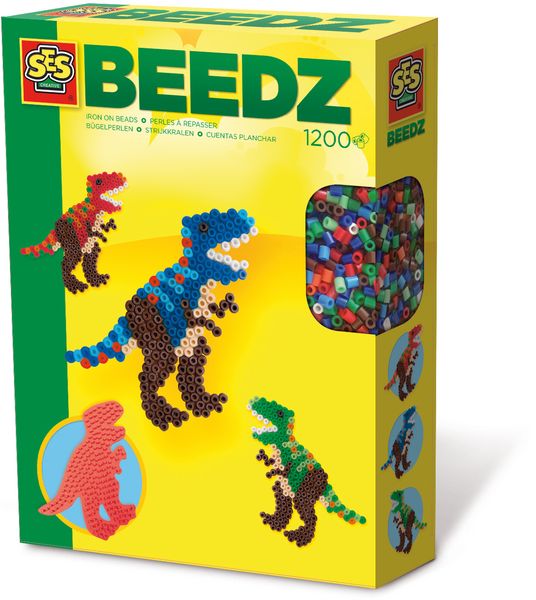 Produktbild: SES&reg; B&uuml;gelperlenset BEEDZ, Dinosaurier 1200 Perlen