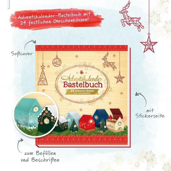 Produktbild: Tr&ouml;tsch Bastelbuch mit Bastelb&ouml;gen Adventskalender zum Selbstgestalten und Verschenken