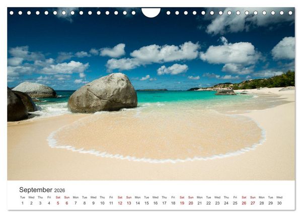 Produktbild: Caribbean beaches and the shades of blue (Wall Calendar 2026 DIN A4 landscape), CALVENDO 12 Month Wall Calendar