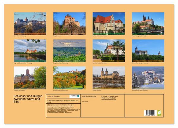 Produktbild: Schl&ouml;sser und Burgen zwischen Werra und Elbe (Wandkalender 2026 DIN A2 quer), CALVENDO Monatskalender