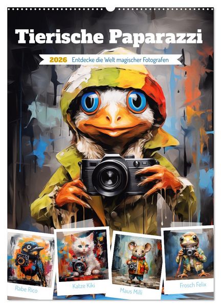 Produktbild: Tierische Paparazzi (Wandkalender 2026 DIN A2 hoch), CALVENDO Monatskalender