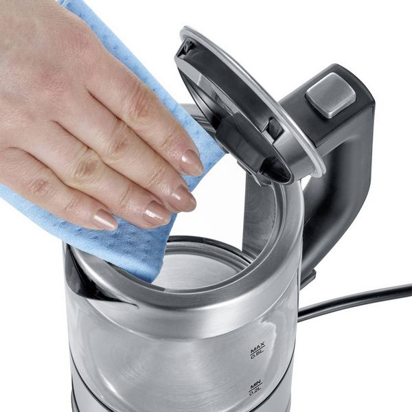 Produktbild: Severin 3472 Wasserkocher schnurlos, &Uuml;berhitzungsschutz Edelstahl (geb&uuml;rstet), Schwarz Fassungsverm&ouml;gen: 0.5 l