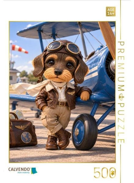 CALVENDO Puzzle Motte als Pilotin | 500 Teile Lege-Größe 48 × 36 cm Foto-Puzzle für Erwachsene