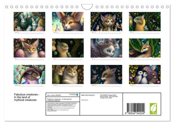 Produktbild: Fabulous creatures - In the land of mythical creatures (Wall Calendar 2026 DIN A4 landscape), CALVENDO 12 Month Wall Calendar