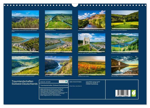Produktbild: Traumlandschaften S&uuml;dwest-Deutschlands (Wandkalender 2026 DIN A3 quer), CALVENDO Monatskalender