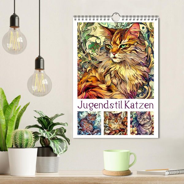 Produktbild: Jugendstil Katzen (Wandkalender 2026 DIN A4 hoch), CALVENDO Monatskalender