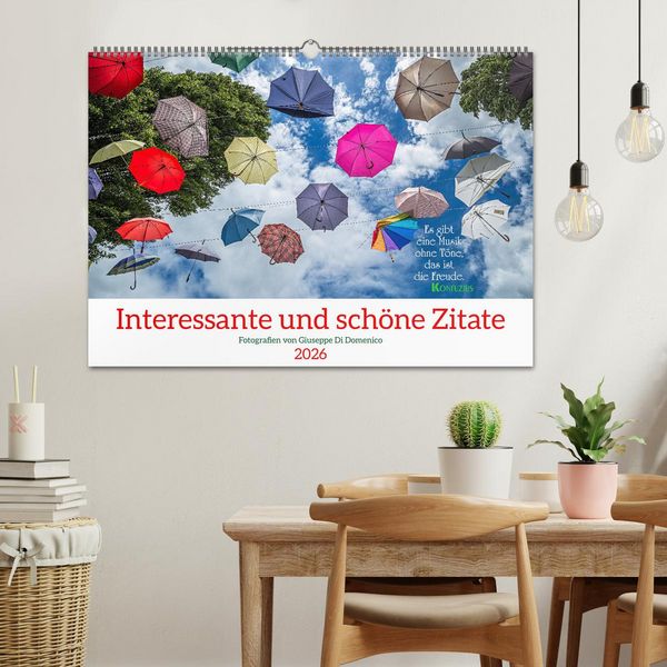 Produktbild: Interessante und sch&ouml;ne Zitate (Wandkalender 2026 DIN A2 quer), CALVENDO Monatskalender