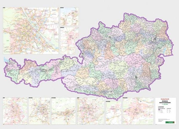 Produktbild: Freytag & berndt Plano &Ouml;sterreich Postleitzahlen, in Rolle 1:500.000