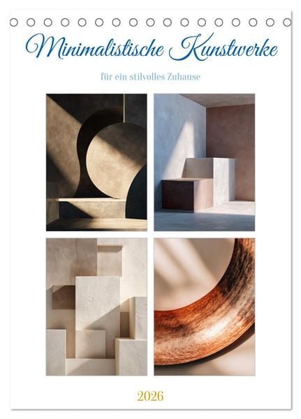 Produktbild: Minimalistische Kunstwerke (Tischkalender 2026 DIN A5 hoch), CALVENDO Monatskalender