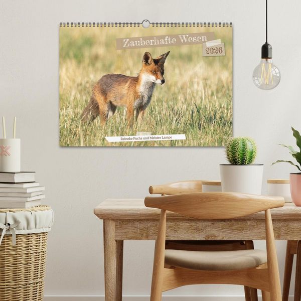 Produktbild: Zauberhafte Wesen - Reineke Fuchs und Meister Lampe (Wandkalender 2026 DIN A3 quer), CALVENDO Monatskalender
