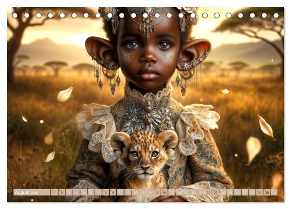 Produktbild: Elfenkinder und ihre Freunde - Magie und Natur im Einklang (Tischkalender 2026 DIN A5 quer), CALVENDO Monatskalender
