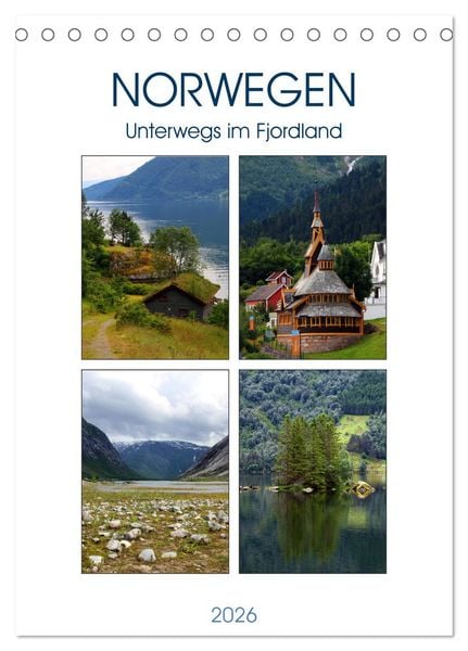 Produktbild: Norwegen - Unterwegs im Fjordland (Tischkalender 2026 DIN A5 hoch), CALVENDO Monatskalender