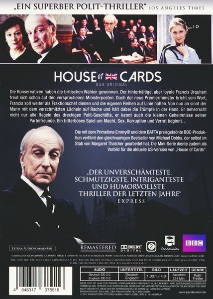 Produktbild: House of Cards - Das Original - Die komplette erste Mini-Serie [2 DVDs]
