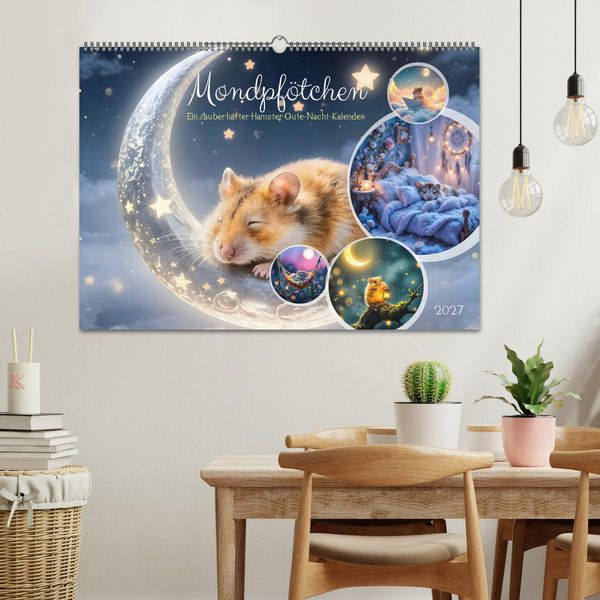 Produktbild: Mondpf&ouml;tchen - Ein zauberhafter Hamster Gute-Nacht-Kalender (Wandkalender 2027 DIN A2 quer), CALVENDO Monatskalender
