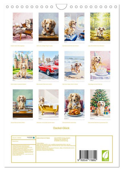 Produktbild: Dackel-Gl&uuml;ck (Wandkalender 2027 DIN A4 hoch), CALVENDO Monatskalender