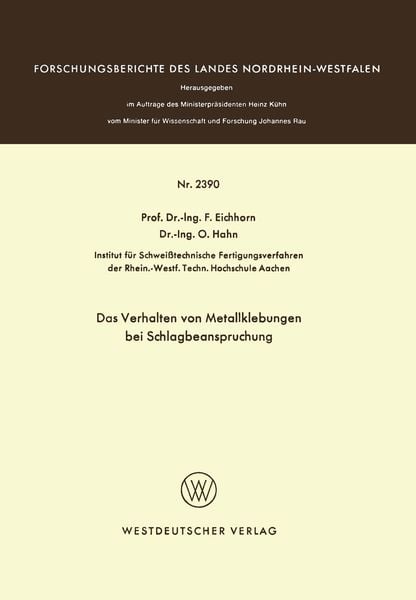 Produktbild: Das Verhalten von Metallklebungen bei Schlagbeanspruchung