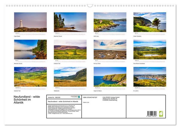 Produktbild: Neufundland - wilde Sch&ouml;nheit im Atlantik (Wandkalender 2026 DIN A2 quer), CALVENDO Monatskalender