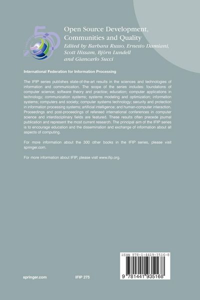 Produktbild: Open Source Development, Communities and Quality