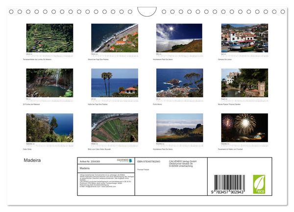Produktbild: Madeira (Wandkalender 2026 DIN A4 quer), CALVENDO Monatskalender
