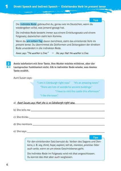 Produktbild: Klett 10-Minuten-Training Englisch Direct Speech - Indirect Speech 7./8. Klasse