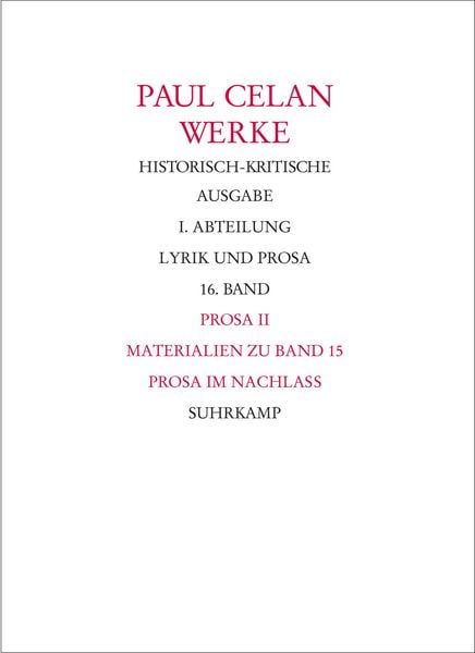 Produktbild: Werke. Historisch-kritische Ausgabe. I. Abteilung: Lyrik und Prosa
