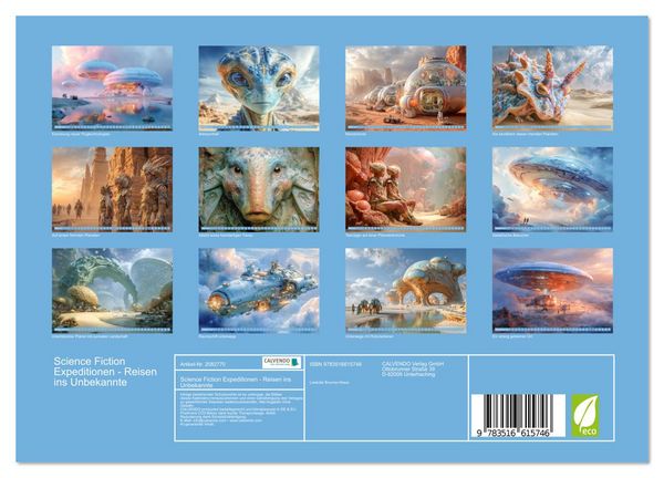 Produktbild: Science Fiction Expeditionen - Reisen ins Unbekannte (Wandkalender 2026 DIN A4 quer), CALVENDO Monatskalender