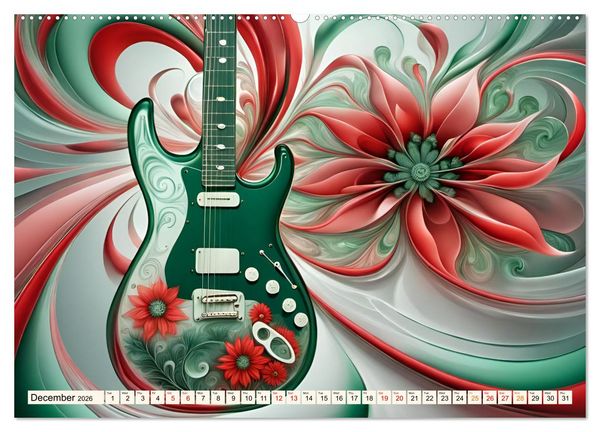 Produktbild: Guitars Fractal Art (Wall Calendar 2026 DIN A2 landscape), CALVENDO 12 Month Wall Calendar
