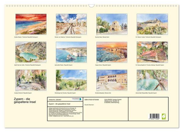 Produktbild: Zypern - die gespaltene Insel (Wandkalender 2027 DIN A2 quer), CALVENDO Monatskalender
