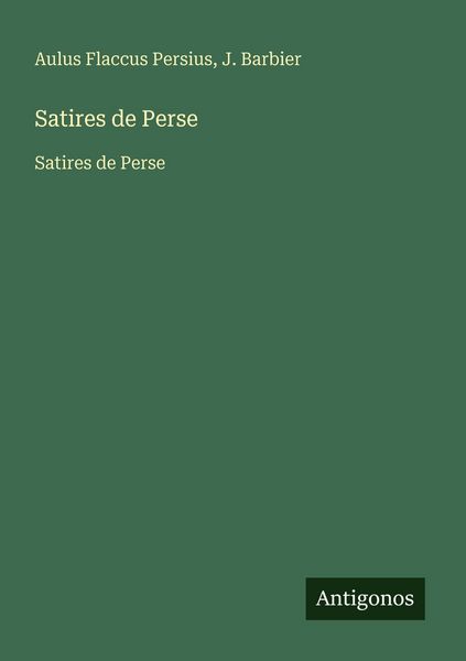 Produktbild: Satires de Perse