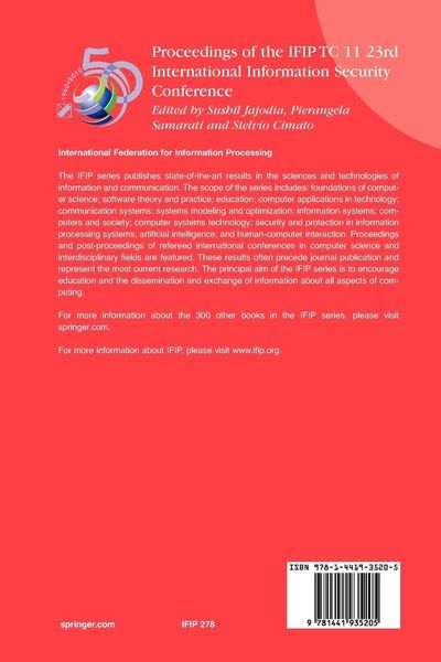 Produktbild: Proceedings of the IFIP TC 11 23rd International Information Security Conference