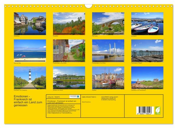 Produktbild: Emotionen - Frankreich ist einfach ein Land zum geniessen (Wandkalender 2026 DIN A3 quer), CALVENDO Monatskalender