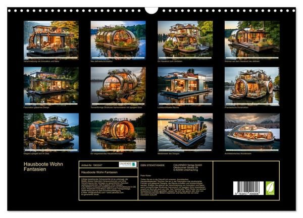 Produktbild: Hausboote Wohn Fantasien (Wandkalender 2026 DIN A3 quer), CALVENDO Monatskalender
